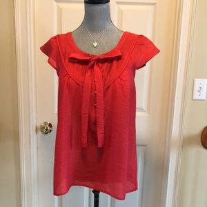 Antilia Femme red top L viscose nylon new